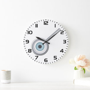 Eyeball Magnifying Glass Fun Eye Inspection Large Clock