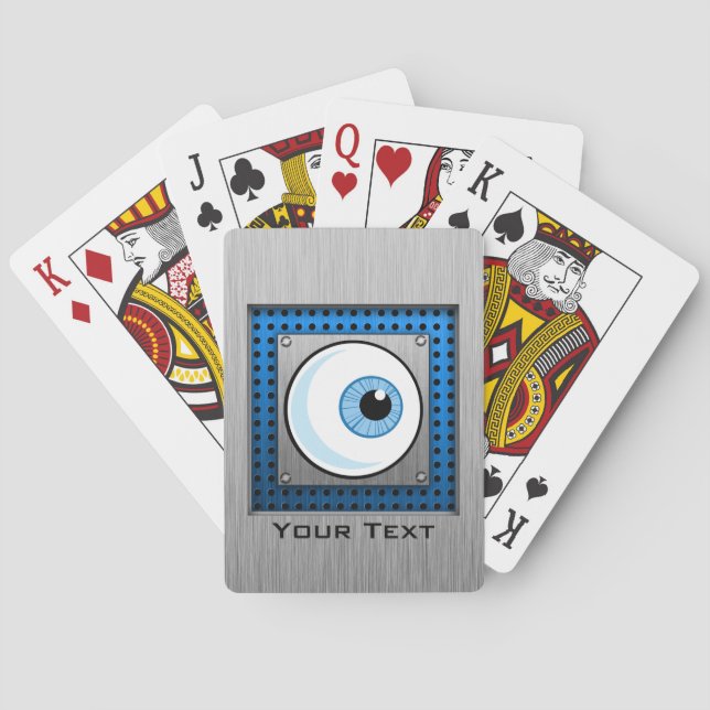 Eyeball; Metal-look Poker Cards (Back)