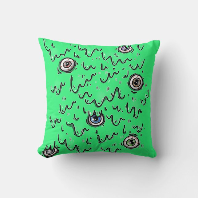Eyeball Monster Throw Pillow (Front)