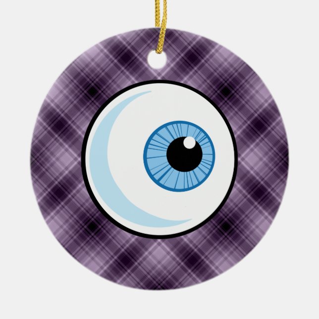 Eyeball; Purple Ceramic Ornament (Front)
