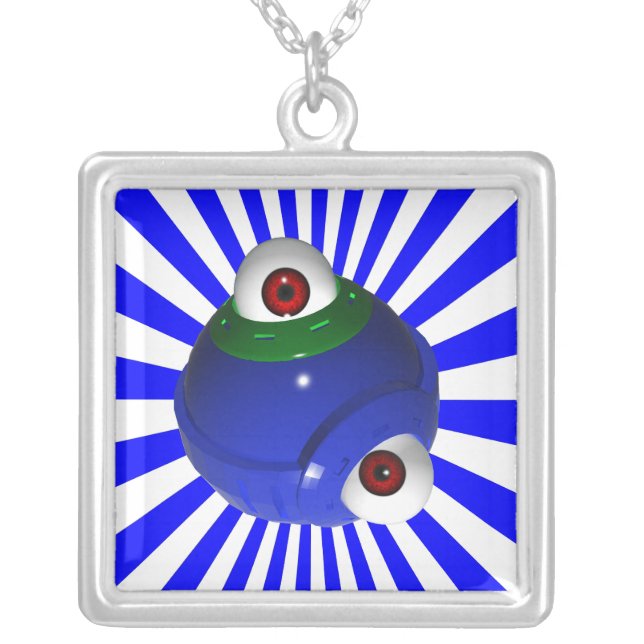 eyeball silver plated necklace (Front)