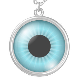 Eyeball Silver Plated Necklace