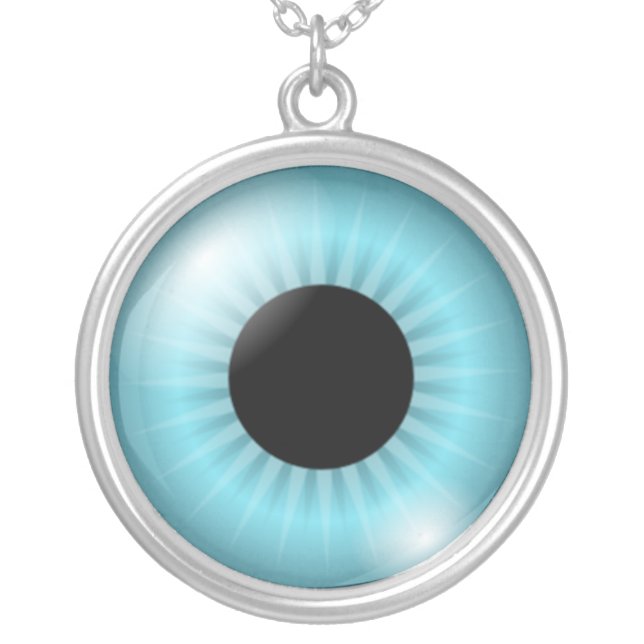 Eyeball Silver Plated Necklace (Front)