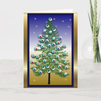 Eyeball Tree Holiday Card by Crazy_Card_Lady at Zazzle