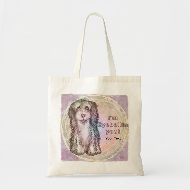 Eyeballing You Sheepdog Tote Bag (Front)