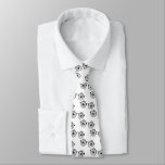 Eyeballs and Glasses On White Neck Tie