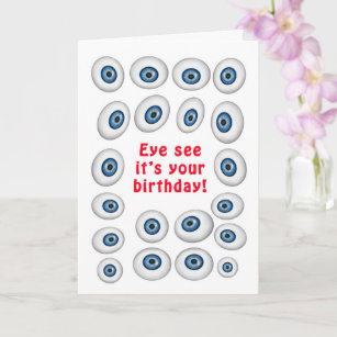 Eyeballs Birthday Wishes Card