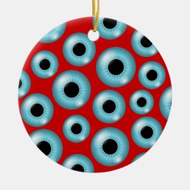 Eyeballs Ceramic Ornament (Front)