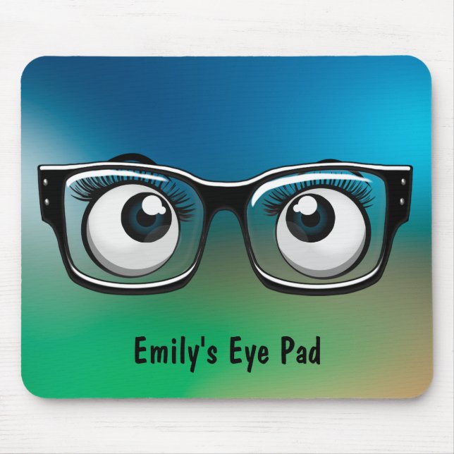 Eyeballs with Eyeglasses Mouse Pad (Front)