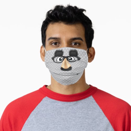 eyeballs with glasses and zipper mouth adult cloth face mask