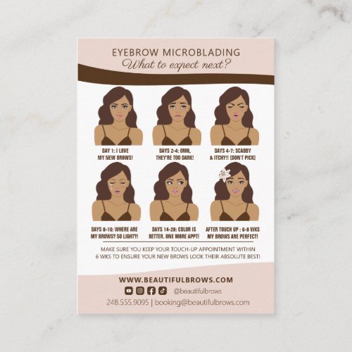 Eyebrow Aftercare  Appointment Reminder Enclosure Card