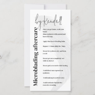 Eyebrow Aftercare Simple White Bold Lettering Thank You Card