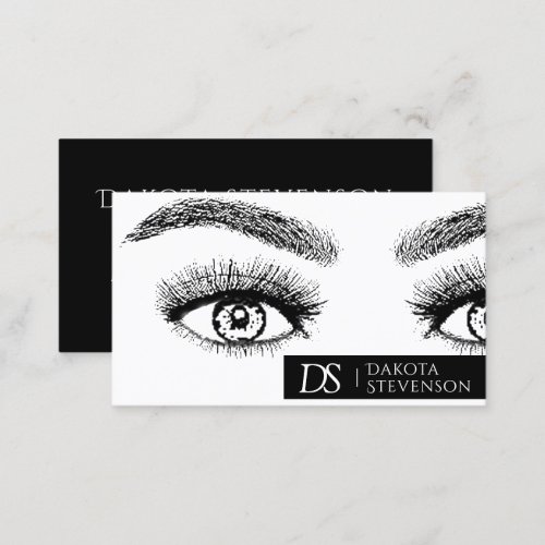 Eyebrow Artist Professional  Black and White Business Card