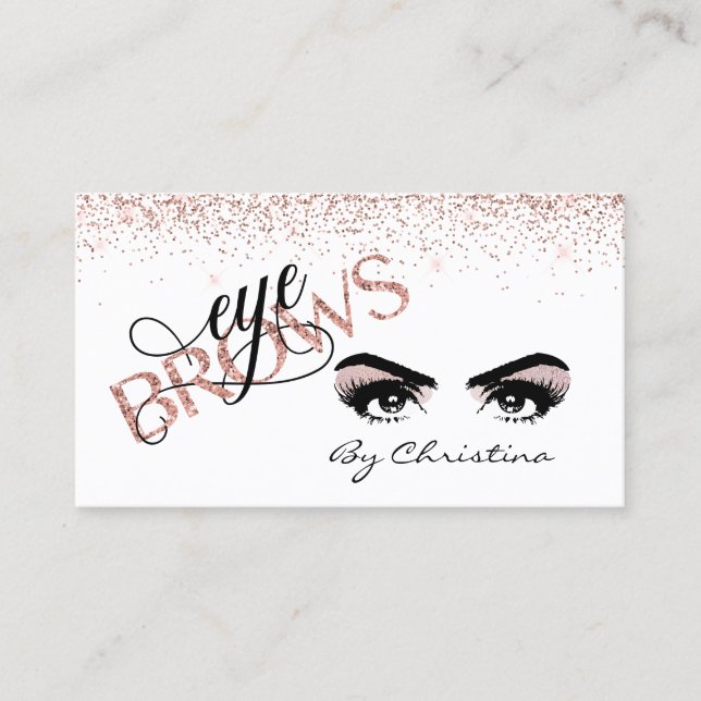 Eyebrow Eye Rose Gold Threading Microblading Tint Business Card (Front)