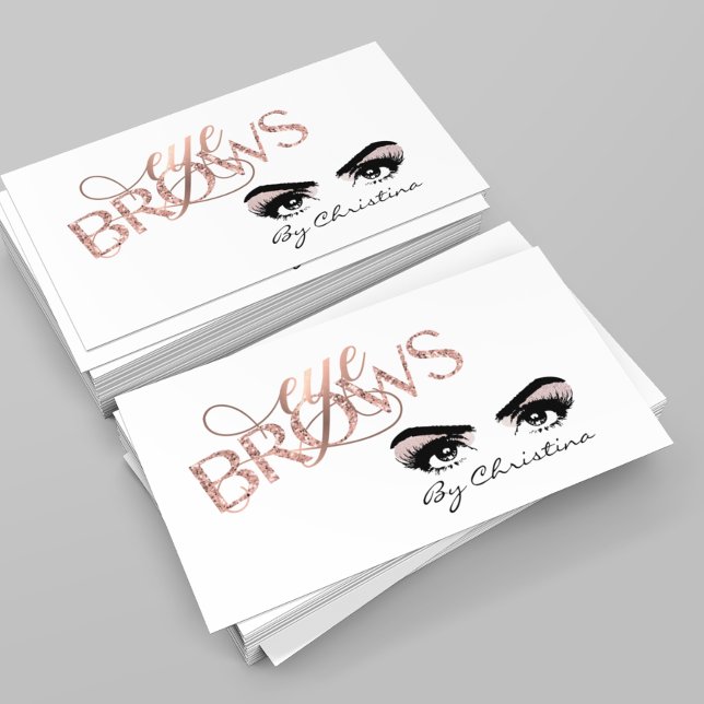 Eyebrow Eye Rose Gold Threading Microblading Tint Business Card (Creator Uploaded)