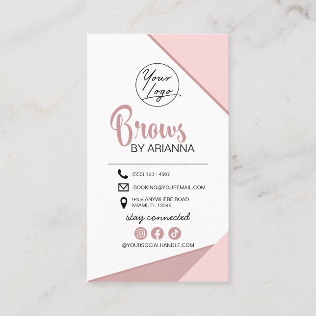 Eyebrow Lamination Aftercare Instructions Business Card (Back)