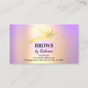 Eyebrow Micorblade Logo Aftercare  Logo Crown Gold Business Card