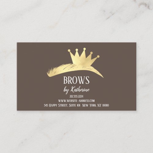 Eyebrow Micorblading Aftercare Crown Gold Business Card