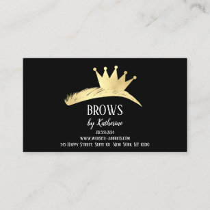 Eyebrow Micorblading Aftercare Gold Crown Business Card
