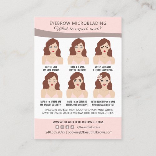 Eyebrow Microblading Aftercare  Appointment Busin Business Card