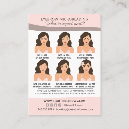 Eyebrow Microblading Aftercare  Appointment Business Card