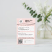 Eyebrow Microblading Aftercare & Appointment Business Card (Standing Front)