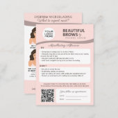 Eyebrow Microblading Aftercare & Appointment Business Card (Front/Back)