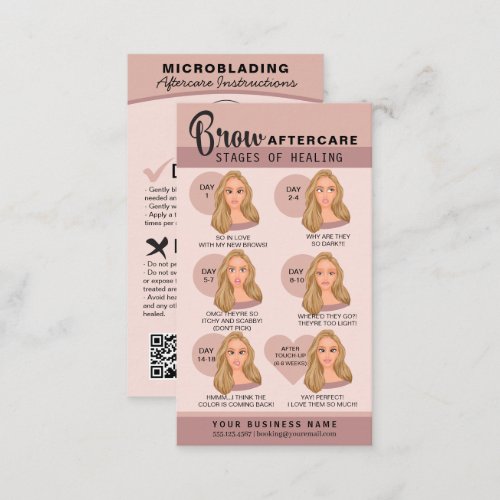Eyebrow Microblading Aftercare Instructions Busine Business Card