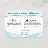 Eyebrow Microblading Aftercare Instructions Busine Business Card (Back)