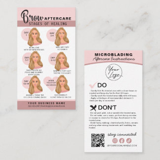 Eyebrow Microblading Aftercare Instructions Busine Business Card