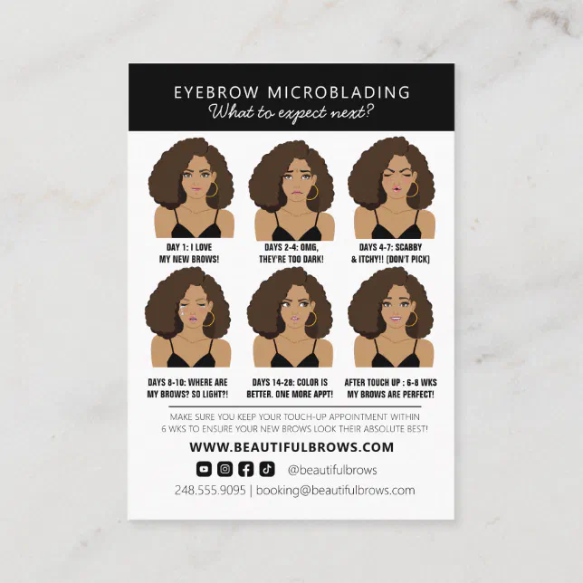 Eyebrow Microblading Aftercare Instructions Busine Business Card | Zazzle