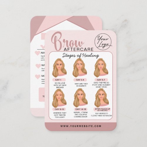 Eyebrow Microblading Aftercare Instructions Business Card