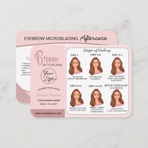 Eyebrow Microblading Aftercare Instructions Business Card