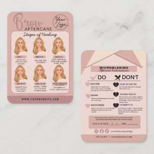 Eyebrow Microblading Aftercare Instructions Business Card