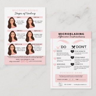 Eyebrow Microblading Aftercare Instructions Business Card