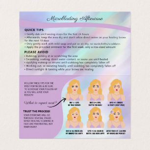 Eyebrow Microblading Brow Aftercare & Appointment  Business Card