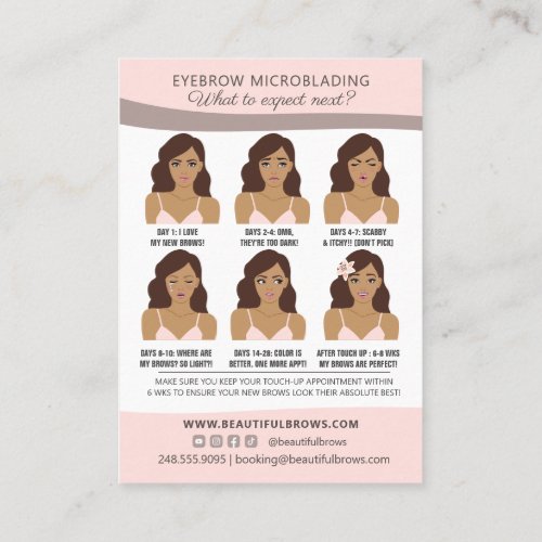 Eyebrow Microblading Brow Aftercare  Appointment  Business Card