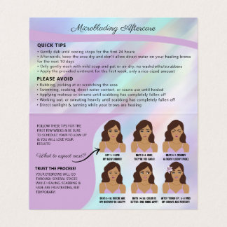 Eyebrow Microblading Brow Aftercare & Appointment Business Card