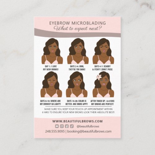 Eyebrow Microblading Brow Aftercare  Appointment  Business Card