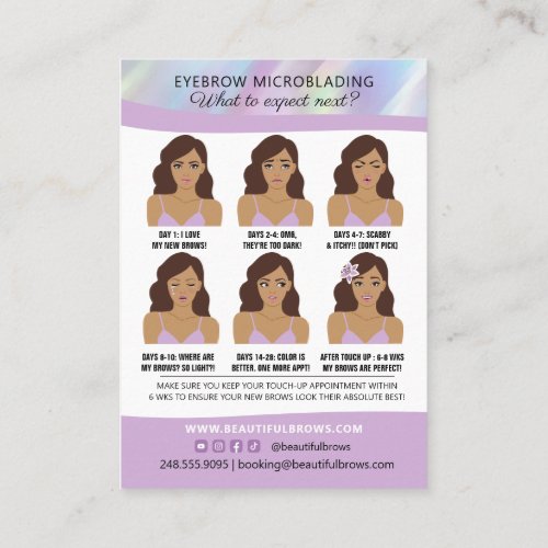 Eyebrow Microblading Brow Aftercare  Appointment  Business Card