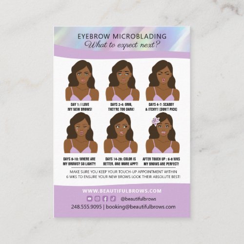 Eyebrow Microblading Brow Aftercare  Appointment  Business Card