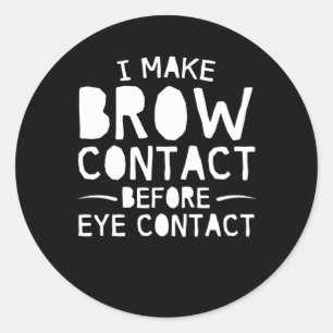 Eyebrow Microblading Brow Contact Before Eye Classic Round Sticker