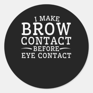 Eyebrow Microblading Make Brow Contact Classic Round Sticker