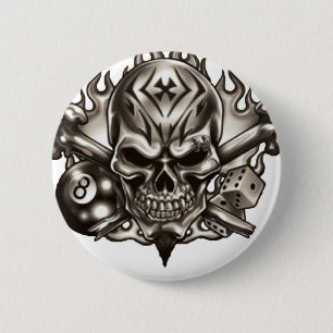 Eyebrow Ring Skull Button