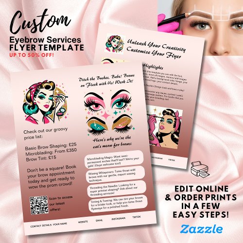 ️Eyebrow Shaping Flyer Template Blush Dusty Pink