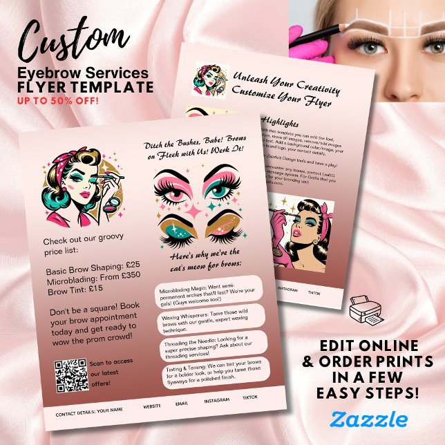 ⭐️Eyebrow Shaping Flyer Template Blush Dusty Pink (Creator Uploaded)