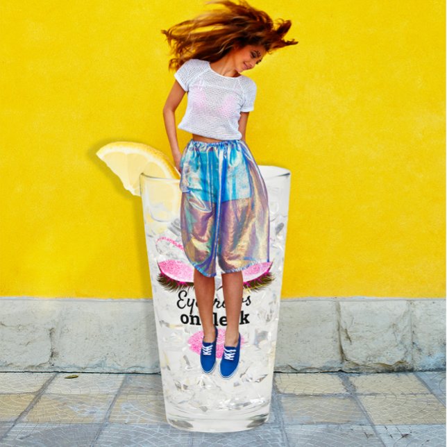 Eyebrows On Fleek Custom Funny Kiss Lips Lash PINk Glass (Eyebrows On Fleek Custom Funny Kiss Lips Lash PINk Glass)