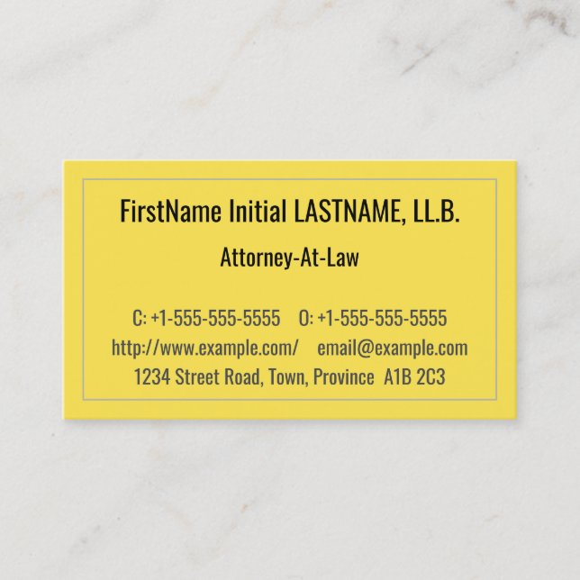 Eyecatching Attorney-At-Law Business Card (Front)