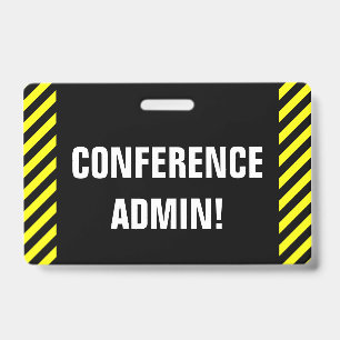 Eyecatching "CONFERENCE ADMIN!" Badge