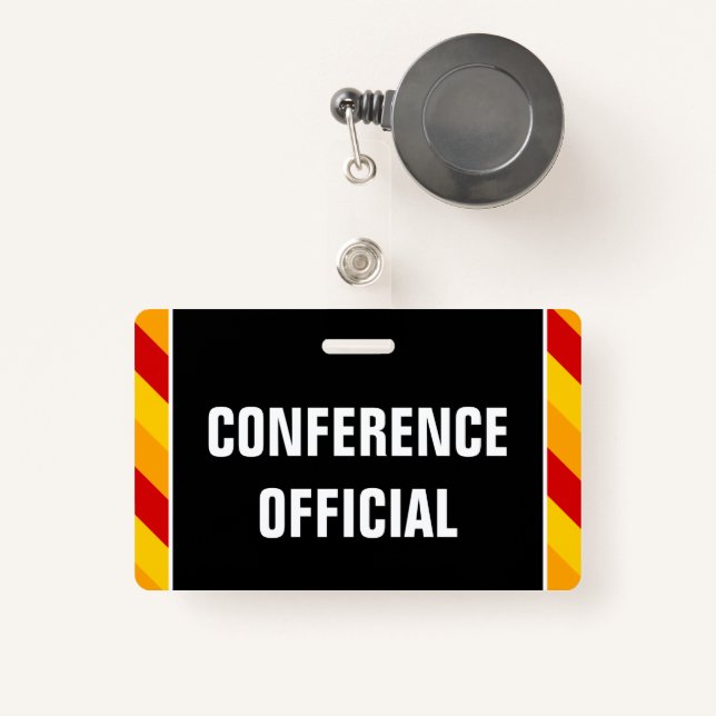 Eyecatching "CONFERENCE OFFICIAL" Badge (Front with Retractable)